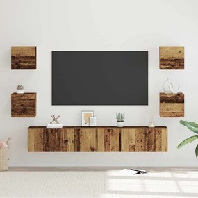 vidaXL Σετ επίπλου τηλεόρασης 7 pcs Παλαιό ξύλο 60 x 30 x 30 cm