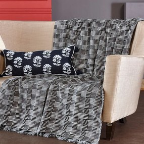 Ριχτάρι Domino 24 Grey-Ecru Kentia Πολυθρόνα 170x180cm Βαμβάκι-Ακρυλικό