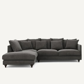 Γωνιακός καναπές-κρεβάτι με βελούδο, Lazare