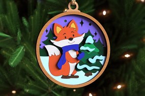 Σετ των 2 Intra απο ξύλο plywood  Χρώμα wenge 3mm-4mm πάχος - Παιχνίδι Χριστουγεννιάτικου Δέντρου | Διακοσμήσεις διακοπών Δίασταση 15x15 cm INTRAFABR-101129470