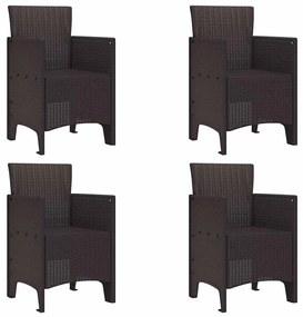 vidaXL Σέτ φαγητού για κήπο 5 pcs Καφέ Rattan Polt
