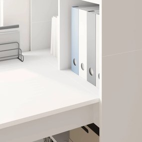 vidaXL Γραφείο Λευκό Επεξεργασμένο Ξύλο 122 x 67 x 145 εκ.