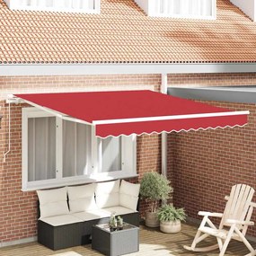 vidaXL Μηχανική Ανασυρόμενη Τέντα Κόκκινη 300x250 cm