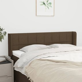 vidaXL Κεφαλάρι με Πτερύγια Σκούρο Καφέ 147x16x78/88 εκ. Υφασμάτινο