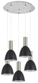 Κρεμαστό Φωτιστικό 5xE27 Κώνοι Adept Tube Homelighting-77-8461-Νίκελ Ματ 77-8461