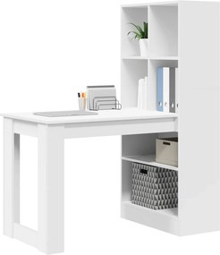 vidaXL Γραφείο Λευκό Επεξεργασμένο Ξύλο 122 x 67 x 145 εκ.