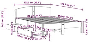 ΣΚΕΛΕΤΟΣ ΚΡΕΒ. ΧΩΡΙΣ ΣΤΡΩΜΑ ΛΕΥΚΟ 120X190 ΕΚ ΜΑΣΙΦ ΠΕΥΚΟ 3301840