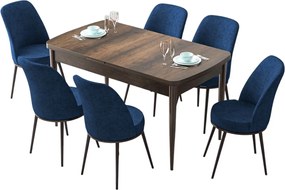 Extendable Dining Table &amp; Chairs Set (7 Pieces) Zen - Baroque, Navy Blue Baroque
Navy Blue