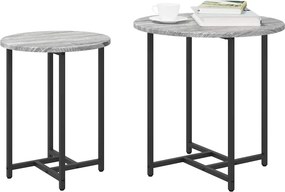 vidaXL Σετ βοηθητικά τραπεζάκια 2 pcs Γκρι Σονομα και Μαύρο