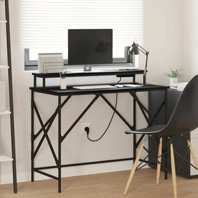 vidaXL Γραφείο Μαύρη δρυς 100 x 50 x 86.5 εκ Επεξεργασμένο ξύλο