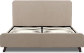 Κρεβάτι Ovelia Megapap υφασμάτινο χρώμα μπεζ 150x200εκ.