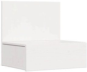 vidaXL Κομοδίνο με συρτάρι Λευκό 42 x 32.5 x 40 εκ Μασίφ ξύλο πεύκου