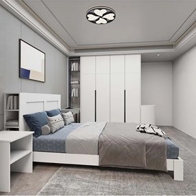 Stewehome Chapter Μοντέρνο Κρεβάτι MDF Μονό και Διπλό -Λευκό 120x200 cm