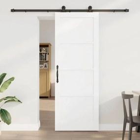 vidaXL Συρόμενη Πόρτα με Σετ Υλικών 'ORKDAL' Λευκή Συμπαγές Ξύλο Πεύκο