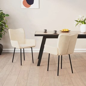 vidaXL Καρέκλες Τραπεζαρίας 2 τεμ. Κρεμ Βελούδινες