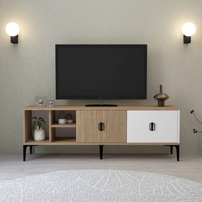 Έπιπλο Τηλεόρασης Δρυς / Λευκό DEDAO 150x35x18