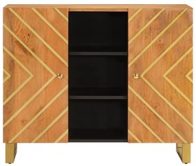 vidaXL Βοηθητικό Έπιπλο Καφέ/Μαύρο 90x33,5x75 εκ. Μασίφ Ξύλο Μάνγκο