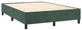 Κρεβάτι Boxspring με Στρώμα Σκούρο Πράσινο 140x200εκ. Βελούδινο - Πράσινο