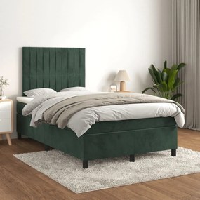 ΚΡΕΒΑΤΙ BOXSPRING ΜΕ ΣΤΡΩΜΑ ΣΚΟΥΡΟ ΠΡΑΣΙΝΟ 120X190ΕΚ. ΒΕΛΟΥΔΙΝΟ 3270010