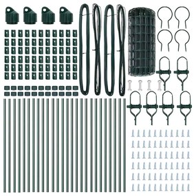 vidaXL Τεντώτο με στήριγμα Πράσινο 0,6 x 50 μ. Χάλυβας και PVC