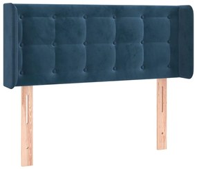 Κεφαλάρι Κρεβατιού LED Σκούρο Μπλε 83x16x78/88 εκ. Βελούδινο - Μπλε