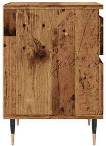 Κομοδίνα 2 τεμάχια Παλιό ξύλο 40x35x50 cm Κατασκευασμένο ξύλο - Καφέ