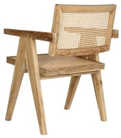 Καρέκλα Τραπεζαρίας DKD Home Decor Φυσικό Ξύλο Τικ ρατάν (58 x 56 x 82 cm)