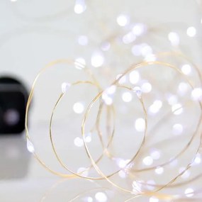 Eurolamp Σειρά 100 Mini LED Ψυχρό Λευκό 9.9m Με 8 Προγράμματα ΙΡ44 Ασημί Σύρμα 600-1740