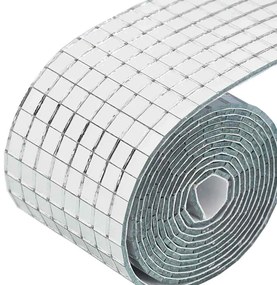 vidaXL Μωσαϊκό Καθρέπτη Γεωμετρικό 12 pcs Ασημί 100 x 4 εκ. Γυαλί