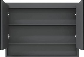 vidaXL Ντουλάπι Μπάνιου με Καθρέφτη 80x15x60 εκ. Γκρι από MDF