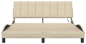 vidaXL Σκελετός Κρεβατιού Χωρίς Στρώμα Κρεμ 160x200 εκ. Υφασμάτινο
