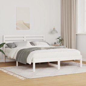 vidaXL Σκελετός Κρεβατιού Λευκό 140 x 190 cm Συμπαγές ξύλο πεύκου