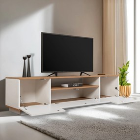 Έπιπλο Τηλεόρασης Λευκό / Atlantic Πεύκο RENIPRO 180x44.5x44.6