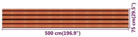 Διαχωριστικό Βεράντας Πολύχρωμο 75 x 500 εκ. από HDPE - Πολύχρωμο