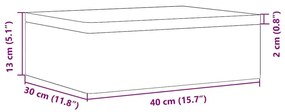 Ξύλινο κουτί με καπάκι 40x30x13 cm από μασίφ ξύλο πεύκο - Καφέ