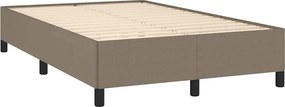 vidaXL Κρεβάτι Boxspring με Στρώμα &amp; LED Taupe 120x190 εκ. Υφασμάτινο
