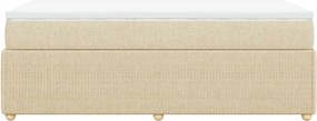 vidaXL Κρεβάτι Boxspring με Στρώμα Κρεμ 90x190 εκ.Υφασμάτινο