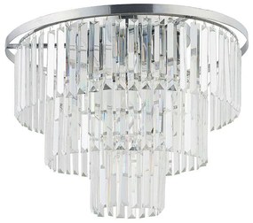 Φωτιστικό Οροφής-Πλαφονιέρα Cristal M 7628 56x41cm 9xE14 60W Silver-Clear Nowodvorski
