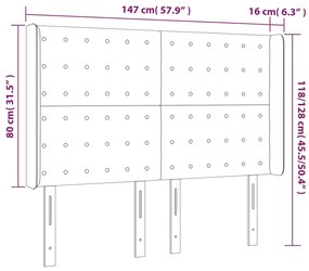 vidaXL Κεφαλάρι Κρεβατιού LED Ροζ 147x16x118/128 εκ. Βελούδινο