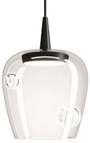 Κρεμαστό Φωτιστικό Οροφής LED 8W Μαύρη Βάση IP40 Φ18cm 2700K Dimmable Bilia Zafferano-LBA3021-Διάφανο LBA3021