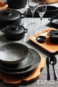 LAVA ΚΑΤΣΑΡΟΛΑ ΡΗΧΗ STONEWARE ΜΑΥΡΗ 20.8χ15.8χ5.8ΕΚ. - ESPIEL - NOL104