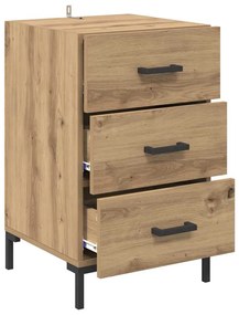 vidaXL Κομοδίνο Artisan Oak 40 x 40 x 66 εκ. Επεξεργασμένο ξύλο