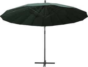 vidaXL Ομπρέλα Κρεμαστή Πράσινη 3 μ. με Ιστό Αλουμινίου