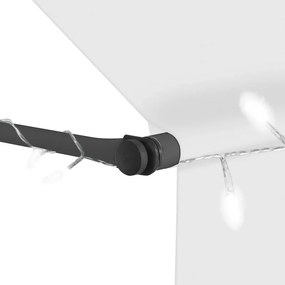 vidaXL Τέντα Συρόμενη Χειροκίνητη με LED Κρεμ 350 εκ.