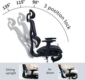 Καρέκλα γραφείου διευθυντή LINUX mesh μαύρο 61x63x117/125