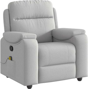 vidaXL καρέκλα ανάκλισης μασάζ Cloud Grey Fabric