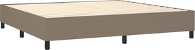 vidaXL Κρεβάτι Boxspring με Στρώμα Taupe 200x200 εκ. Υφασμάτινο