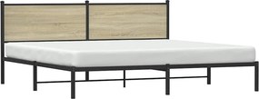 vidaXL Σκελετός Κρεβ. Χωρίς Στρώμα Sonoma Δρυς 193x203 εκ. Μεταλλικό