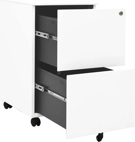vidaXL Αρχειοθήκη Φορητή Λευκή 39 x 45 x 67 εκ. Ατσάλινη