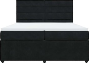 vidaXL Κρεβάτι Boxspring με Στρώμα Μαύρο 200x200 εκ. Βελούδινο